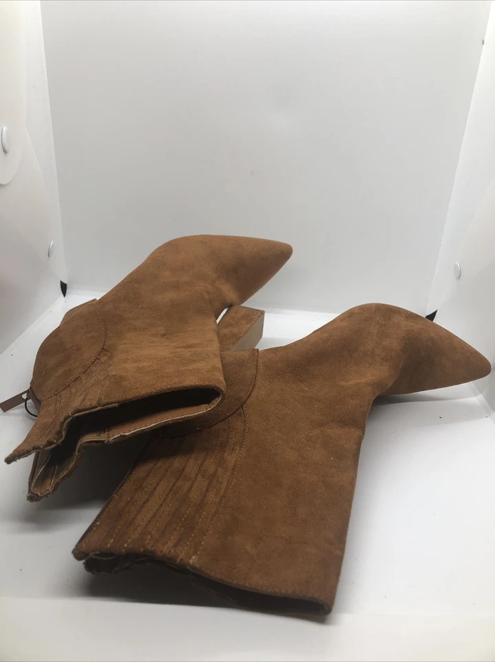 Faux Suede Brown Leather Forever 21 Boots Size 7 Foto 4 de 4