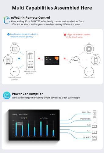 SONOFF NSPanel Pro WIFI Smart Home 120 Typ Bedienfeld Integrierter Zigbee Hub - Afbeelding 13 van 23