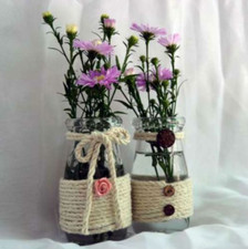 2 handmade flower vases