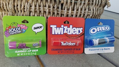 Twizzlers Oreo Jolly Rancher Flavored Lip Balm .12 oz Strawberry Chocolate Grape