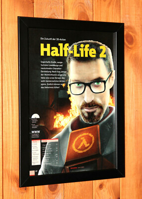 2003 Half-Life Xbox Xbox 360 PS3 Old Rare Promo Poster Ad Art Framed 