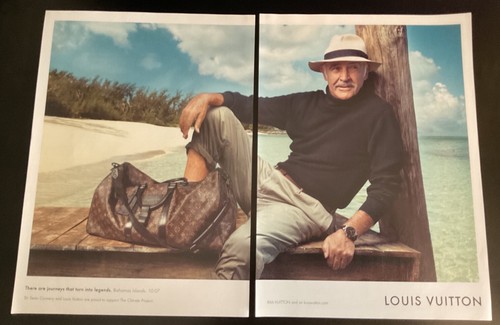 2009 LOUIS VUITTON 2-PAGE PRINT AD - WITH SIR SEAN CONNERY IN BAHAMAS  ISLANDS | eBay