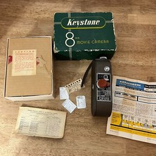 Vintage Keystone 8 M.M. Movie Camera W/F3.5 Lens. Original Box Untested