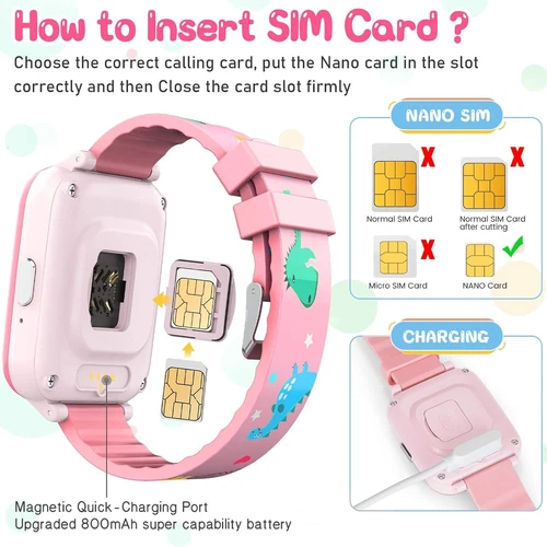 Kids 4G Smart Watchs Camera GSM Tracker SOS LBS Call Phone Game Watches Boy Girl - Bild 8 von 78