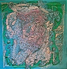 Surrealist, Impressionist, pastel drawing- Fragmented Man