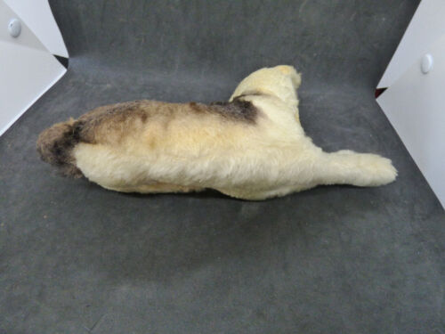 Vintage STEIFF Dog Laying German Shepherd Alsatian 16 x 28cm Missing Ear Button - Picture 8 of 11