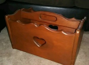 Solid Wood Magazine Rack Holder * Handmade & Hand Finished * Great Condition!