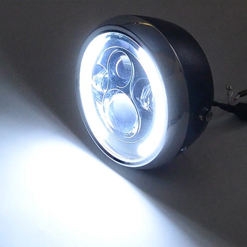 7.5" Motorcycle LED Headlight High Low Beam Angel Eye DRL for Harley Honda CB400 - Picture 4 of 9