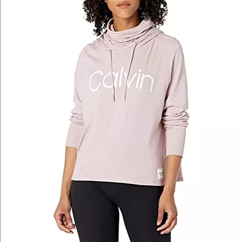 Calvin Klein Performance Womens Logo Hoodie w/ Face Cover, Pink, Size M NwT