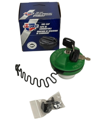 Locking Diesel Fuel Cap – Replacement 10591D – Screw-On With Keys – Green – USA Fitment