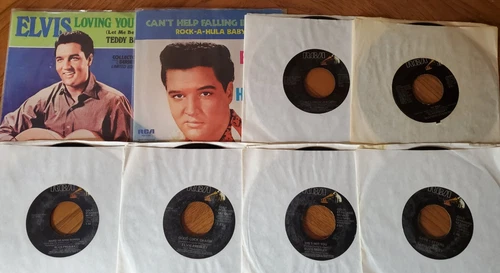 ELVIS PRESLEY 45 LOT OF 16 45S 70S GOLD STANDARD !!