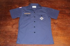 Boy Scouts of Amer9ca BSA Youth Shirt Blue Large Removed And Sewn Patches
