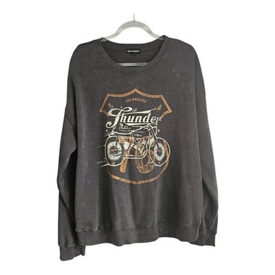 Queens & Angels Sweatshirt Grey ''The Thunder Motors'' Oversized Womens XL Soft