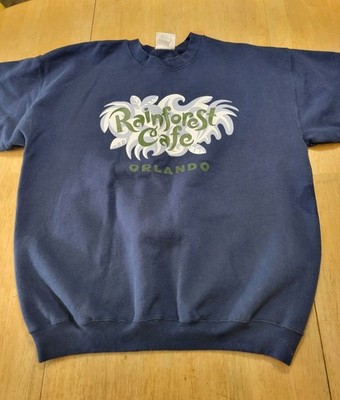 Vintage Rainforest Cafe Orlando Crewneck Sweatshirt Blue Mens L Y2K