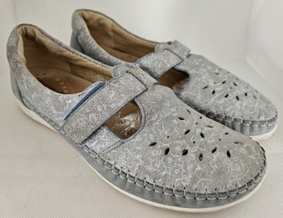 Helvesko Damen Slipper Halbschuh Blau Gr. 41 27 cm US