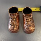 Vintage Copper Bronze Baby Shoes With Bells For Decor Or Planters — photo 1