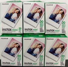 LOT of 6 Fujifilm INSTAX Mini Instant Film 20 Sheets 120 TOTAL NEW  FREE SHIP