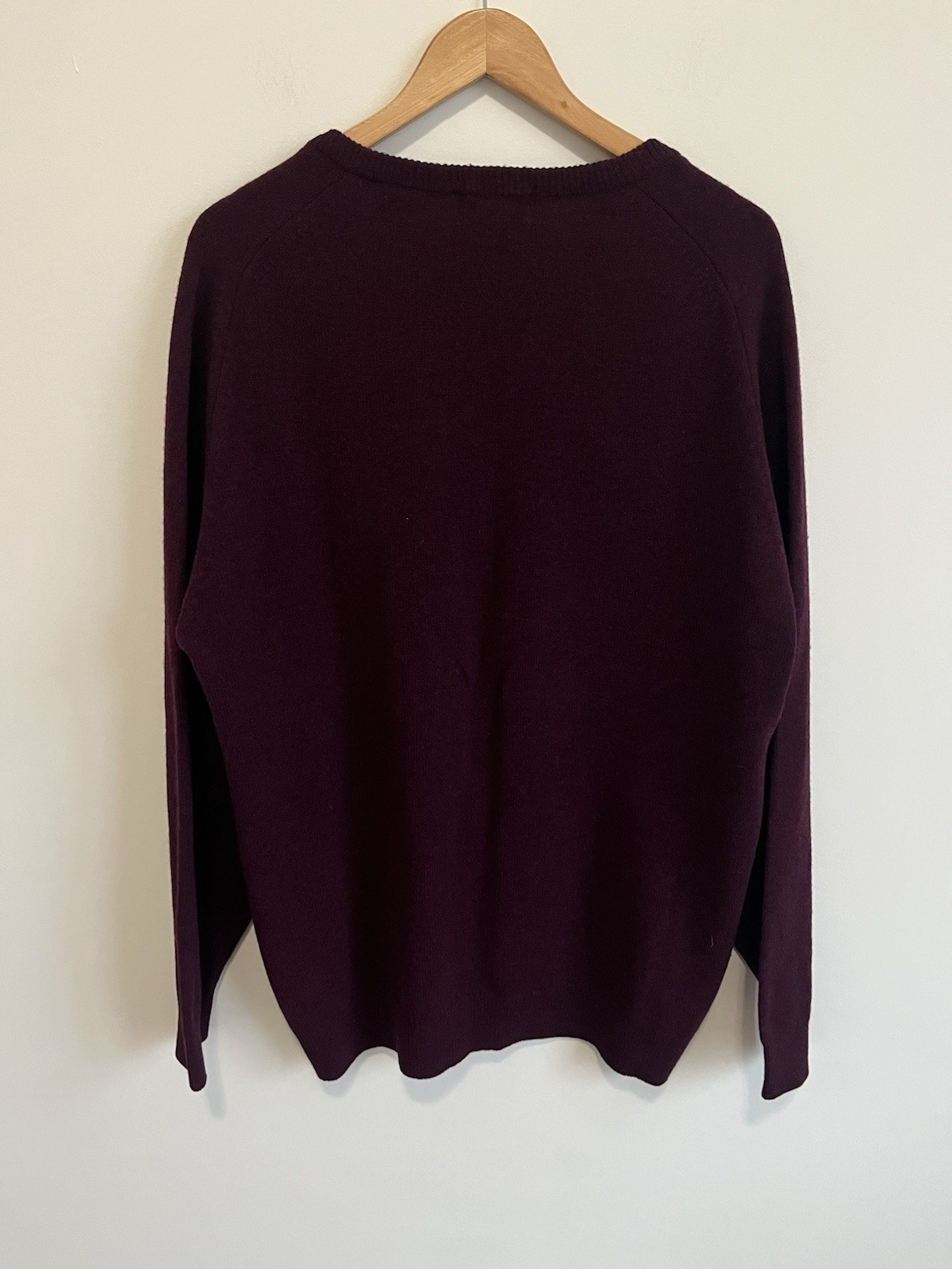 Vintage 80’s L.L. Bean 100% Wool Plum Sweater Men’s Sz Large Made In Scotland