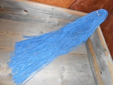 One pair of 24" long 1/8" wide blue rawhide leather boot / shoe laces.