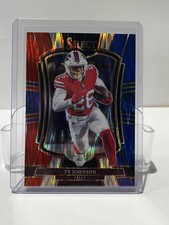 2025 Panini Select - Premier Level Ty Johnson #186 Red & Blue Shock Prizm