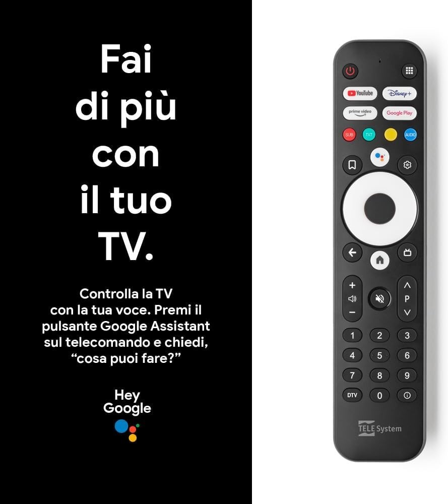 TELE System ON T2 HD: Decoder digitale terrestre Android TV, Smart TV Upgrade foto 2