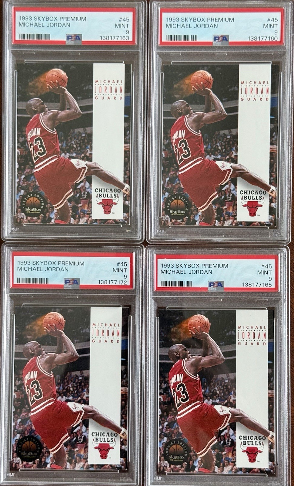 1993 Skybox Premium  Michael Jordan #45 (4) PSA 9 & 40 Ungraded Raw Cards view 5