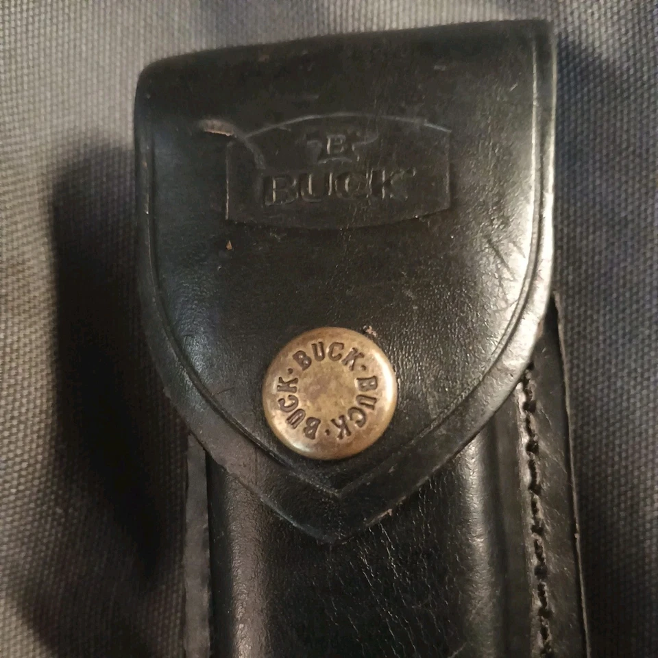 Funda para cuchillo Buck 110 vintage solo cuero negro Foto 2 de 4
