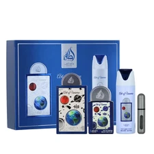 Lattafa Art of Universe 4pc Set 3.4oz EDP Spray + .65oz Mini + 6.7oz Body Spray