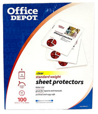 Office Depot SHEET PROTECTORS - Standard Weight - 8-1/2" x 11" Clear - 100-Pack
