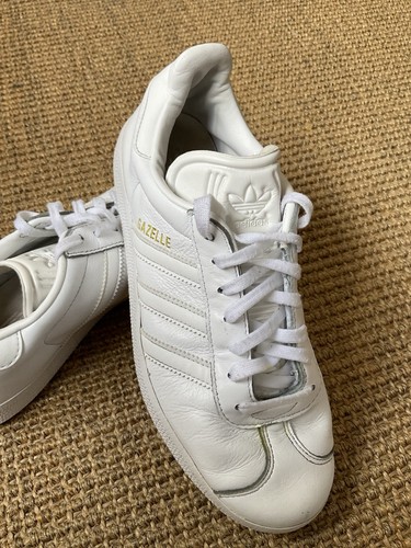 Adidas Gazelle Trainers UK 5 White Leather Good Condition
