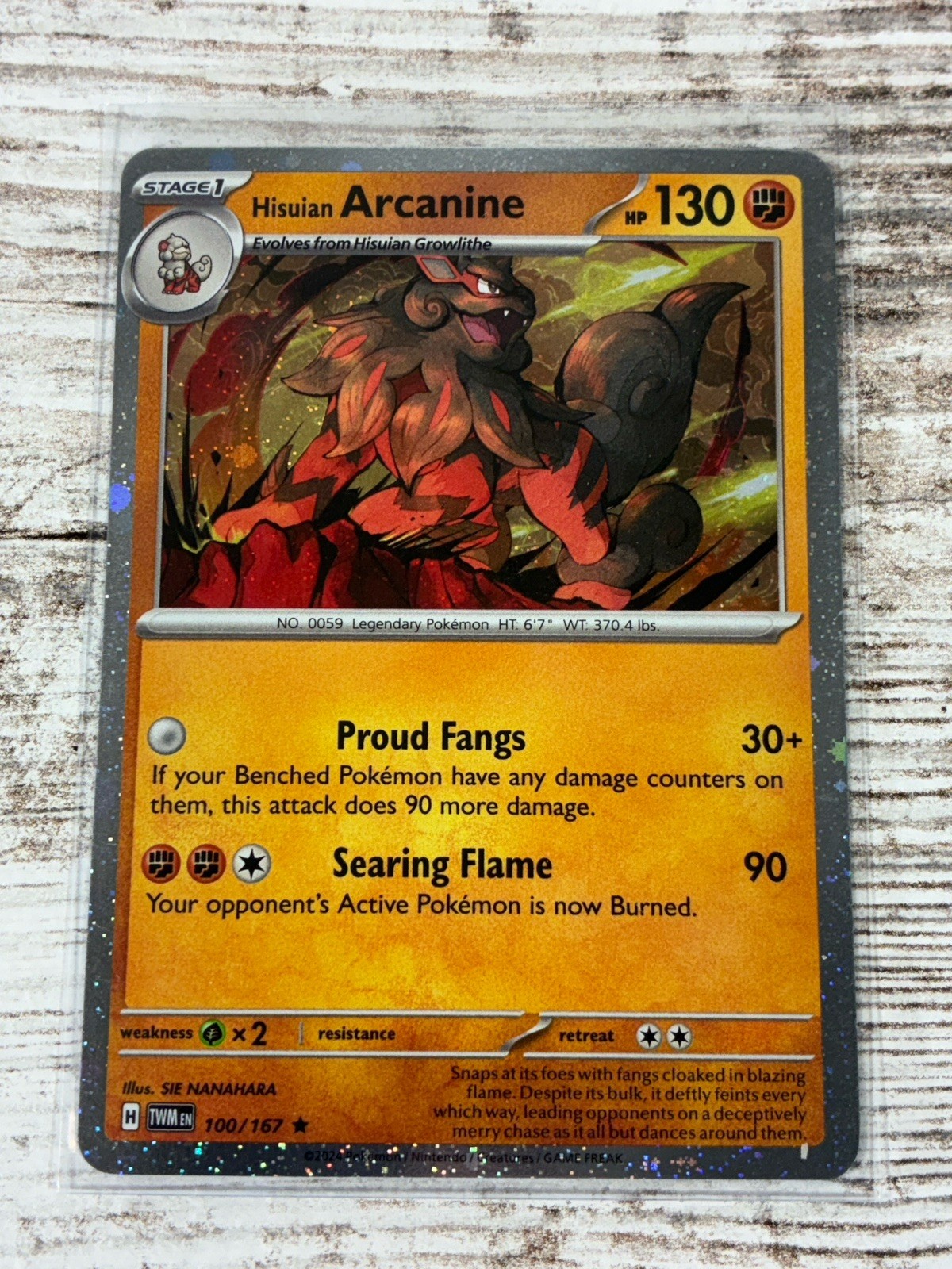 Hisuian Arcanine Twilight Cosmos Holo Pokemon Card 100/167 NM Near Mint
