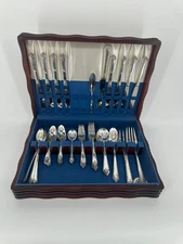 63pc International Silver/Rogers Bros Silverplate 1950 Starlight Flatware Set