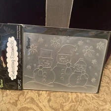 Darice Embossing Essentials Folder Snowman Family Scrapbooking Crafting