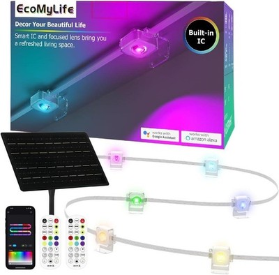 Solar Outdoor Light, Smart RGB Außenleuchten für Haus Weihnachtslicht