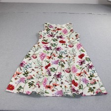 Eliza J Dress Women 10 White Floral Fit Flare Sleeveless Lined Party Midi Church