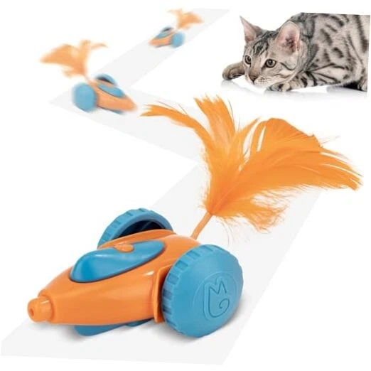 cat Toy, Automatic Interactive Migicar Toy Like a Mouse, Intelligent Orange