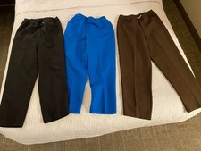  3 vintage Levi  s Bend Over pull-on pants 10P brown/black/royal blue