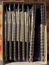 Antique  HM Quackenbush 2 Nut/Seafood Crackers & 6 Picks Set Original Pkg.