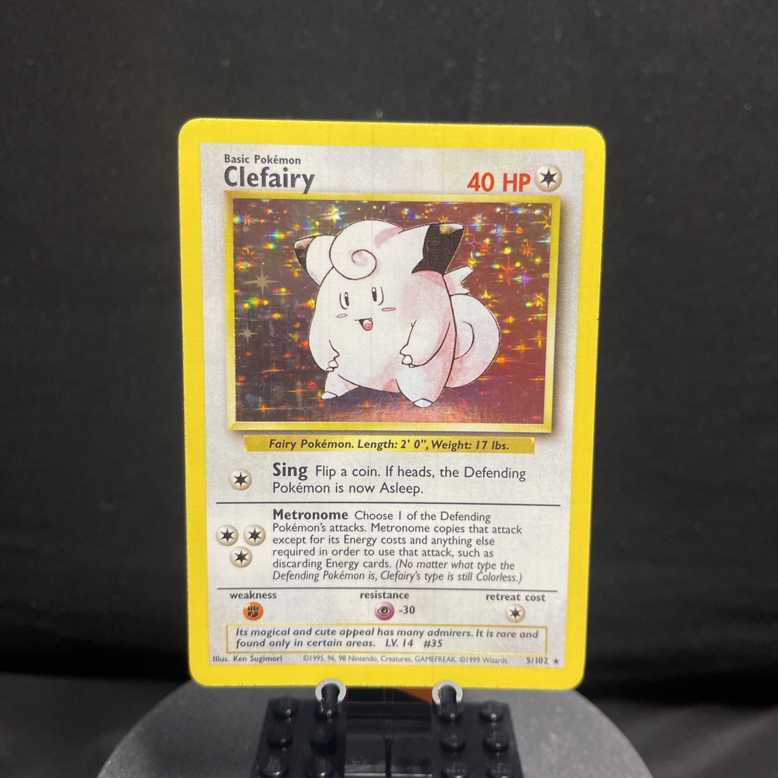 Pokemon Clefairy 5/102 1999 Holographic Rare Card HP