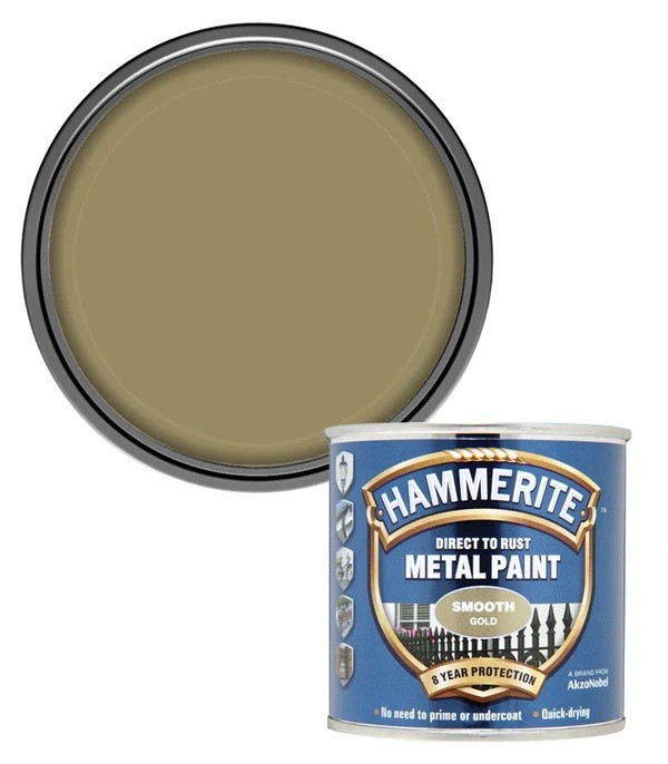 Hammerite 5084847 Smooth Gold Metal Paint - 250ml