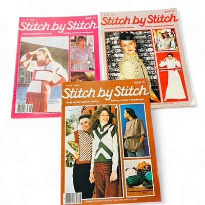 Stitch by Stitch Magazine Lot   Knitting Sewing Crochet Issues 18 25 26