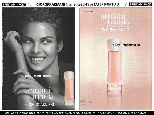 vintage GIORGIO ARMANI Fragrances 2-Page PRINT AD Fall 2004 LETICIA BIRKHEUER
