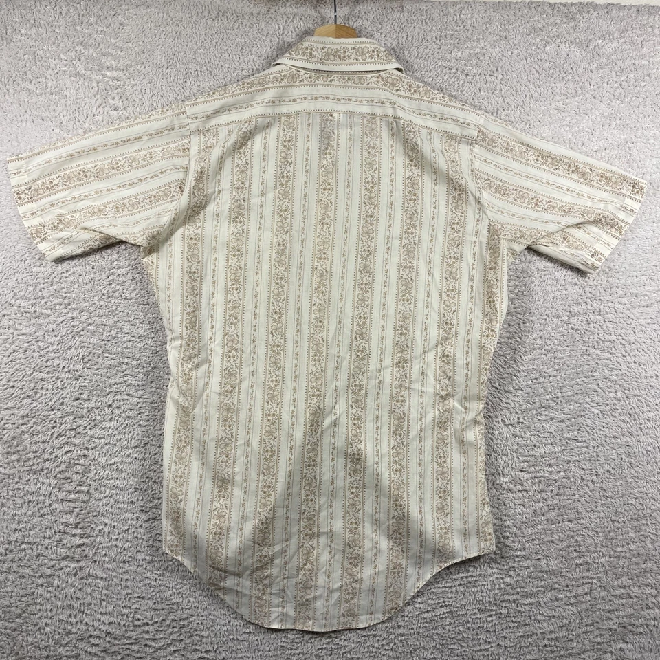 Vintage 1970s Arrow Getaway Shirt Mens 15.5 Dagger Collar Floral Western 80's - Image 3 of 4