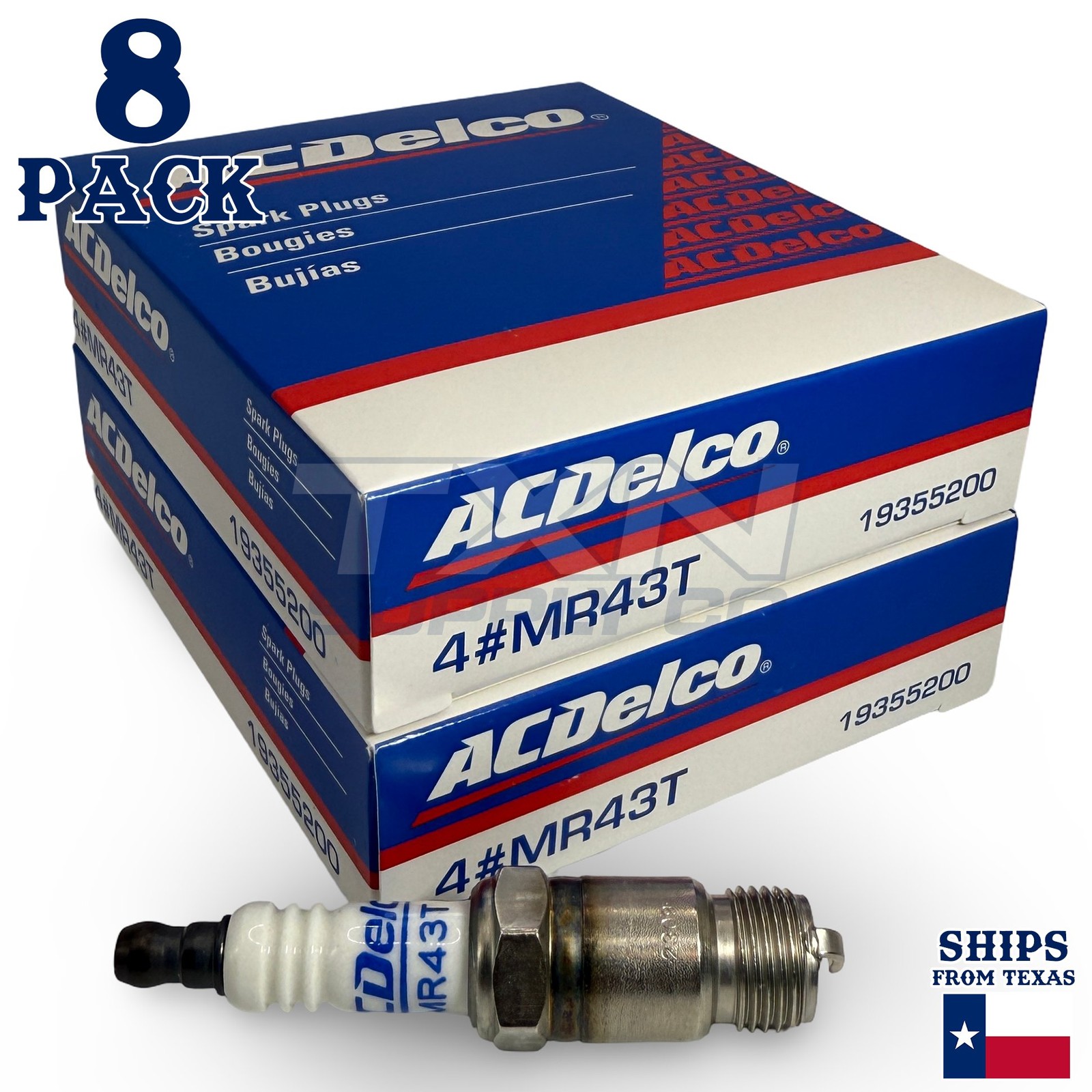 ACDelco MR43T Copper Spark Plug - 8 Pack - For Mercruiser 305 350 454 5.0L 5.7L 