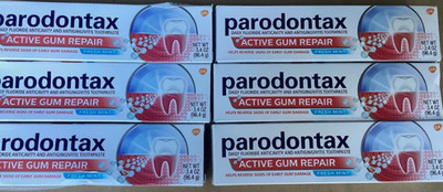 6-pack PARODONTAX ACTIVE GUM REPAIR TOOTHPASTE FRESH MINT 3.4oz (7/2026