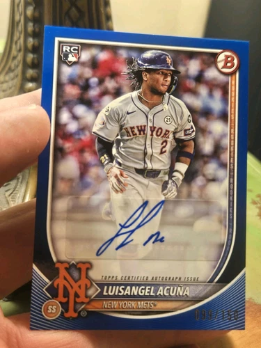 2025 Bowman #PRV-LA Luisangel Acuna Rookie Auto Blue 099/150