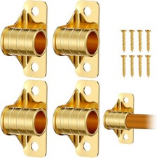 4 Pcs Outside Mount Curtain Rod Bracket 3/8" Brass Bracket Set for 3/8" Rodding