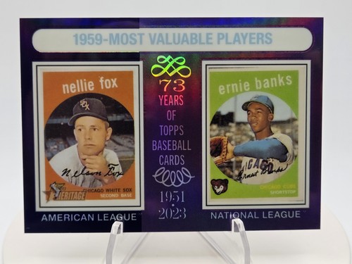 Nellie Fox / Ernie Banks [Purple Chrome] #191 2024 Topps Heritage card