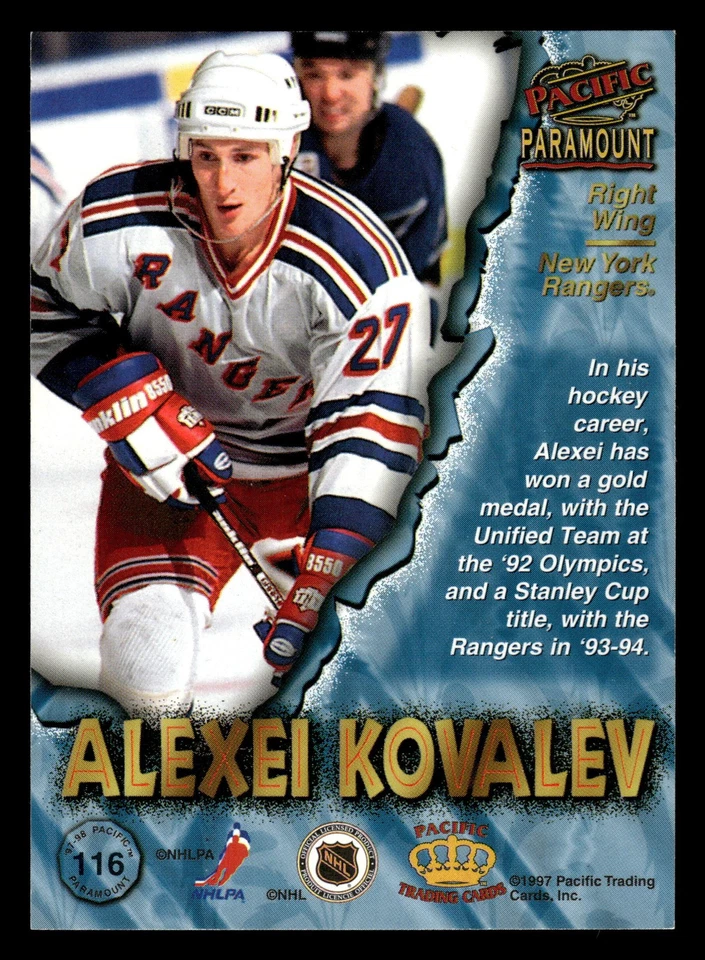 1997-98 Pacific Paramount #116 Alexei Kovalev Card TCCCX - Image 2 of 2