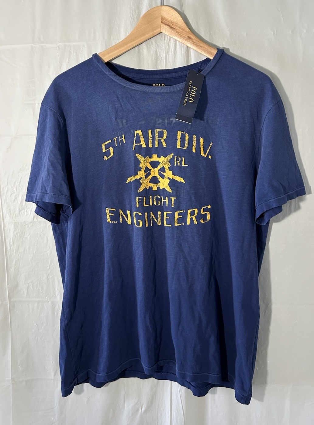 VINTAGE RARE POLO RALPH LAUREN 5TH AIR DIVISION FLIGHT ENGINEERS T-SHIRT NWT!